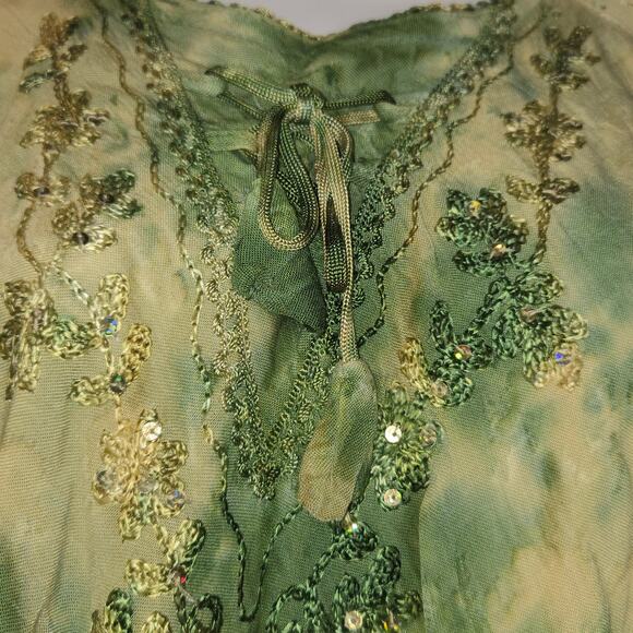 Advance Womens OSFM Top Embroidered Sequins Goblincore Fairy grunge Festival - Picture 3 of 11